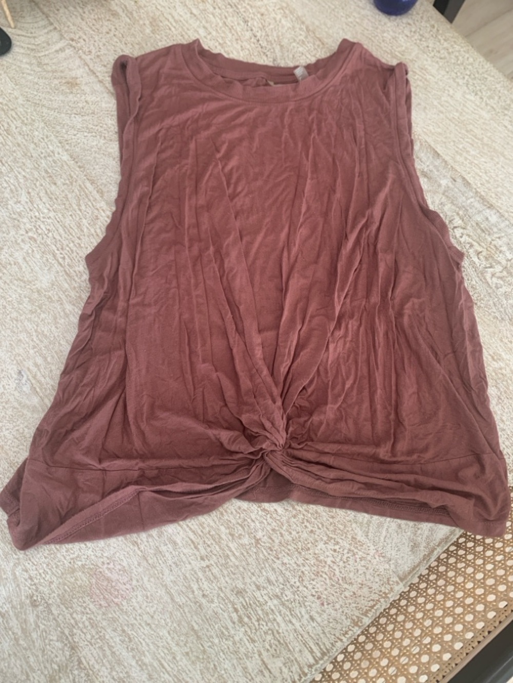Zella Mauve Twist-Front Sleeveless Tank